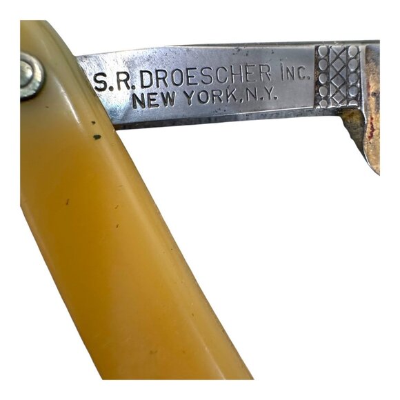 Vtg Gold SR Droescher Straight Razor Original Green Box Shaving Masterpiece READ - Picture 3 of 7